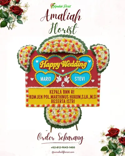 Karangan Papan Bunga Pernikahan di Huta Koje